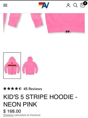 Aviator Nation Neon Pink Five-Stripe Kids Zip Hoodie!